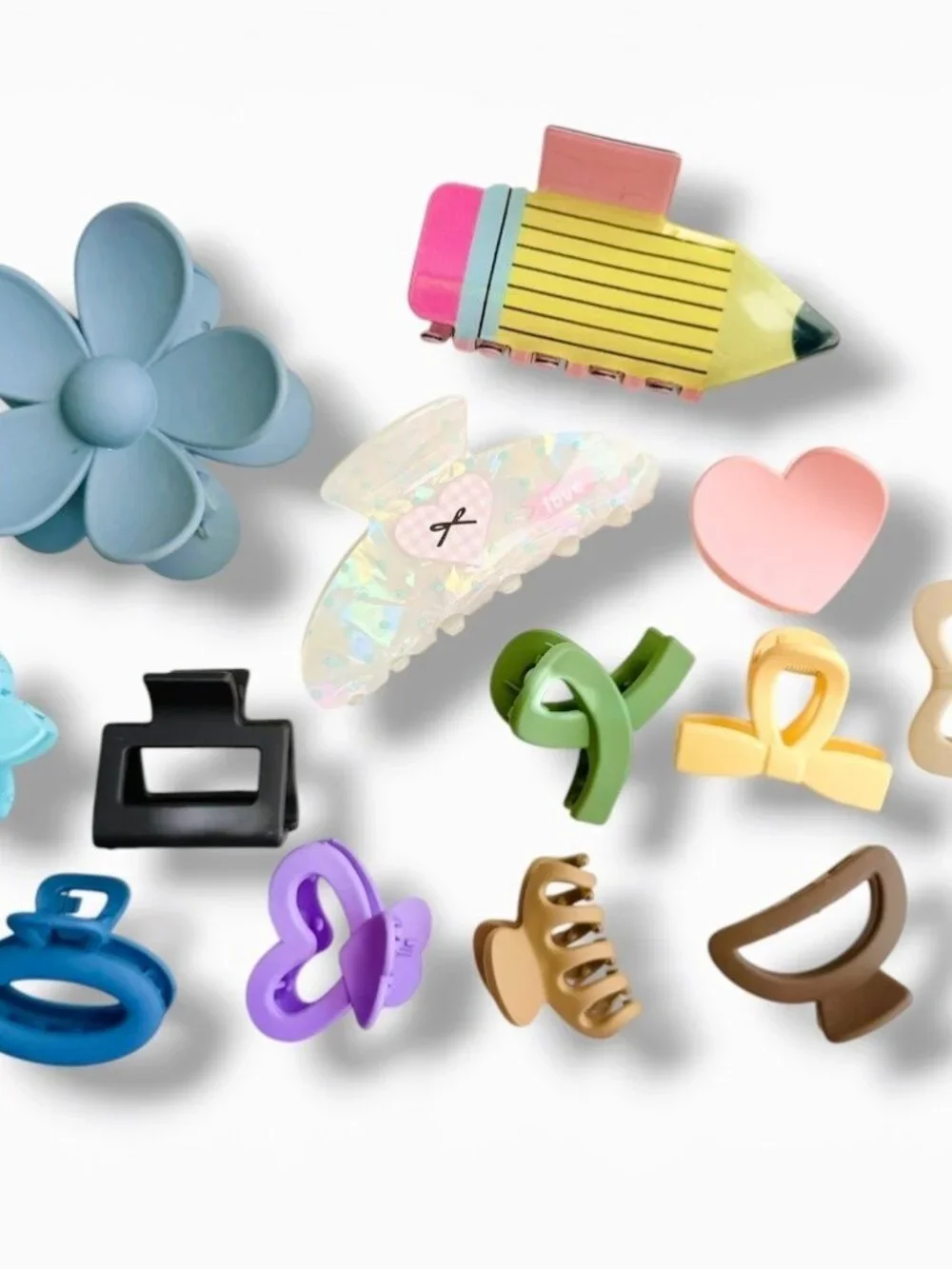 13 Item Colorful Claw Clips Mini Variety Pack Hair Accessory Bundle